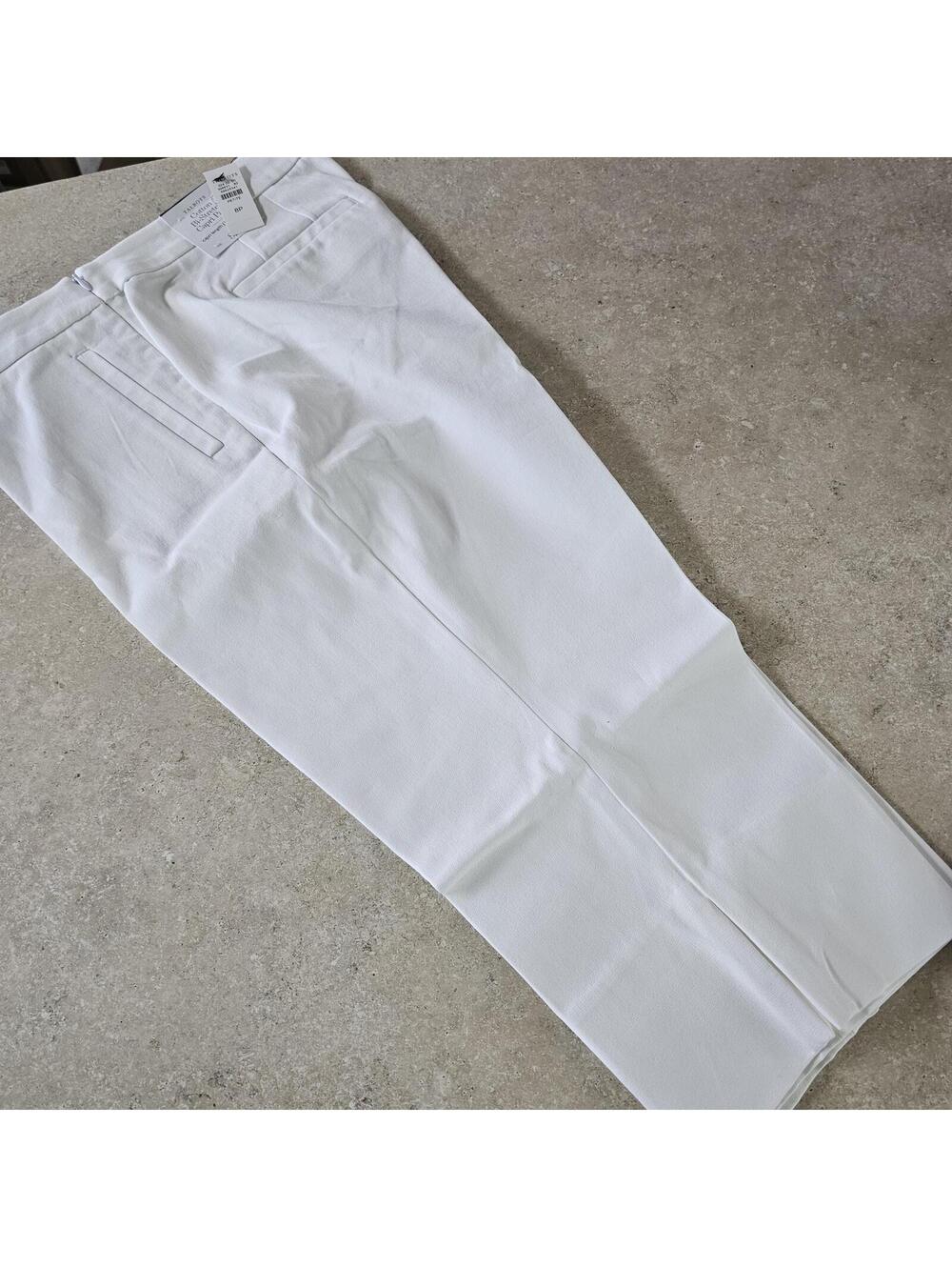 Talbots Cotton Bi-Stretch Capri Pant Petite 8P White NEW